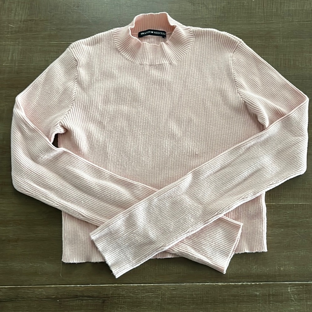 Brandy Melville light pink mock turtle neck